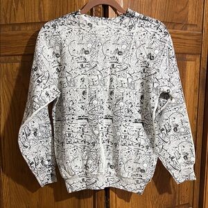 Black and White Graphic Football Sweatshirt